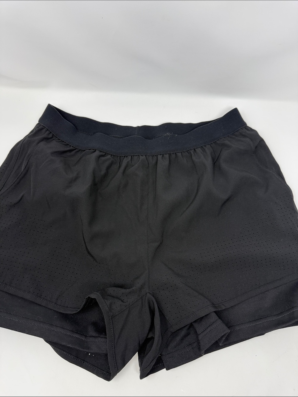 Cara Loren Black Women's Athletic Shorts with pockets and back zipper pocket
